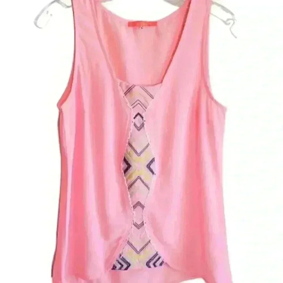 Lulumari Coral beaded semi fitted tank top size small - Picture 11 of 12